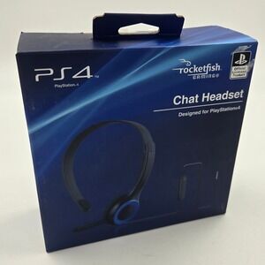Rocketfish Gaming Chat Headset for PS4 PlayStation 4 Black Blue RF-PS4CHAT101